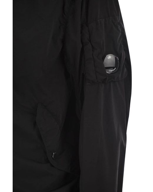 C P Company Black Nycra-R Bomber Jacket With Lens for men