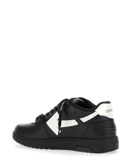 Off-White c/o Virgil Abloh Black 'Out Of Office' Low Top Sneakers With Arrow Marker Dial And Logo Patch On The Tongue for men