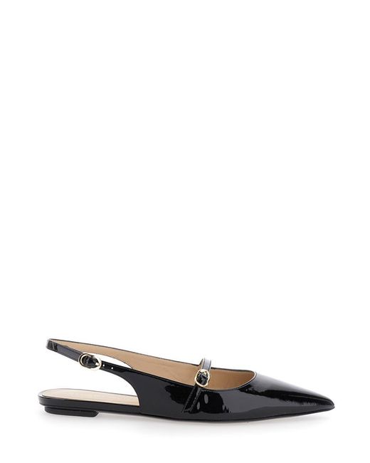 Stuart Weitzman White 'Emilia' Slingback Sandals With Adjustable Strap Closure