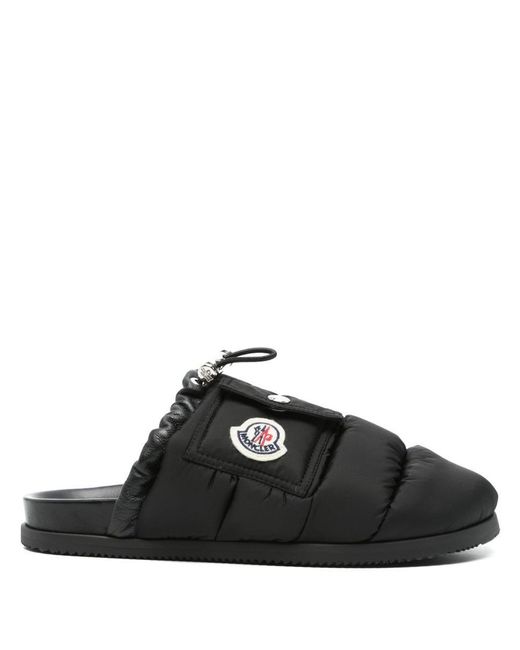 Moncler Black Padded Slippers