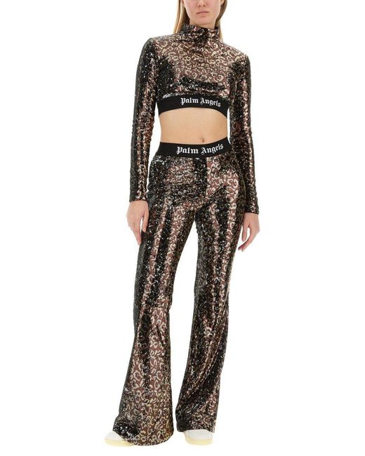 Palm Angels Brown Pant With Sequins