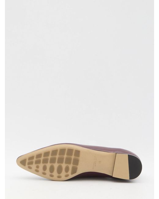 Bottega Veneta Burgundy Sofia Ballet Flats in Brown | Lyst