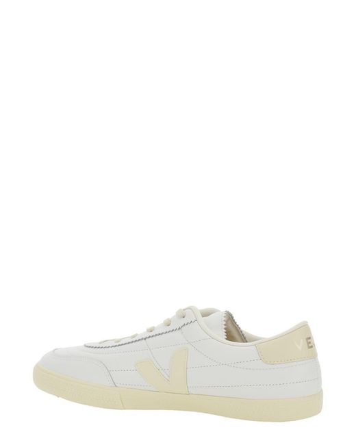 Veja White 'Panenka' Sneaker With Logo On The Side And Contrasting Heel