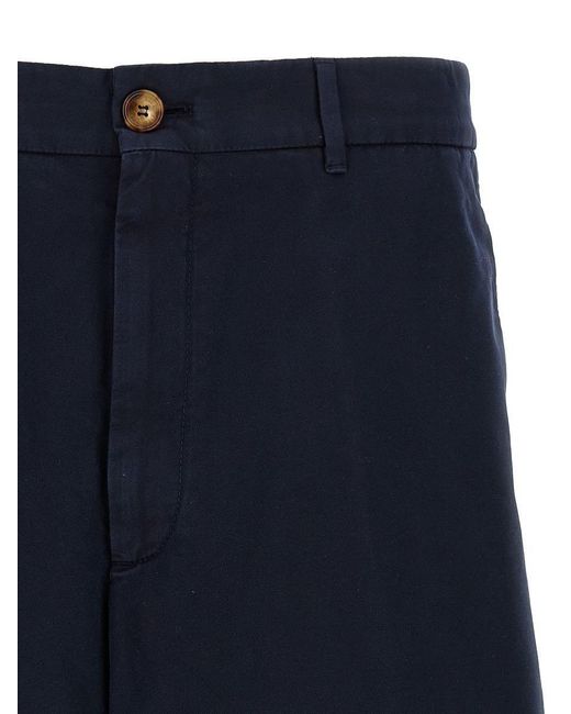 Brunello Cucinelli Blue Cotton Bermuda Shorts for men