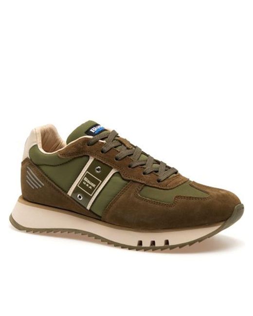 Blauer Usa Brown Mesh/Suede Running Shoes for men