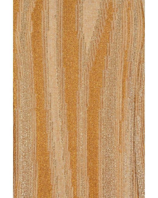 Forte Forte Metallic Long Sleeveless Dress With Square Neck And Criss-Crossed Shoulder Straps On The Rear