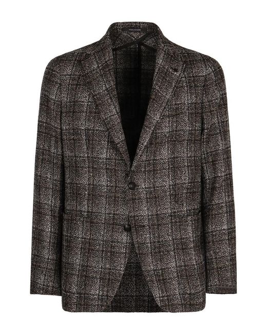 Tagliatore Black Single-Breasted Two-Button Blazer for men