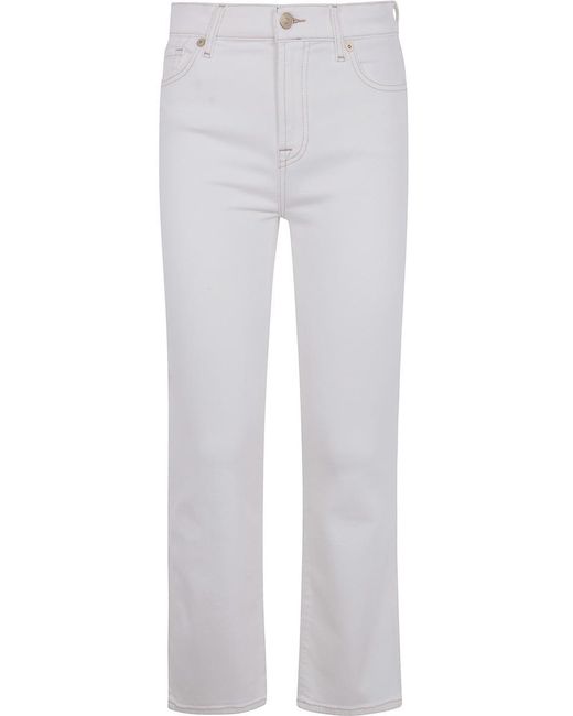 7 For All Mankind White Daisy Ankle Boot Sugar Denim