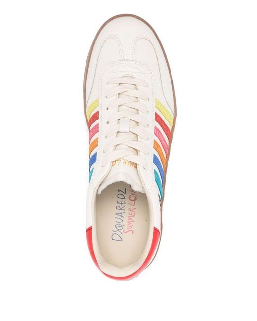 DSquared² White Low Top Sneaker With Logo On The Tongue And Contrast Heel Tab With Logo for men