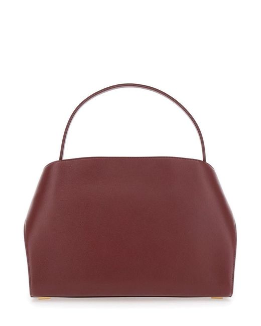 Ferragamo Purple 'Hug' Shoulder Bag With Logo Printed On Front