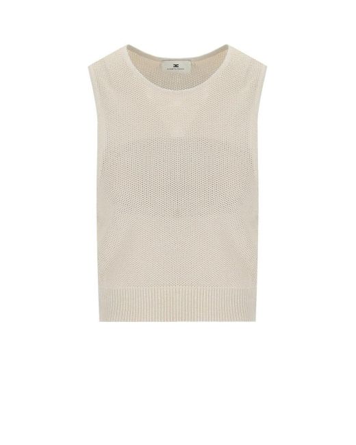Elisabetta Franchi Natural Butter Knitted Lurex Top