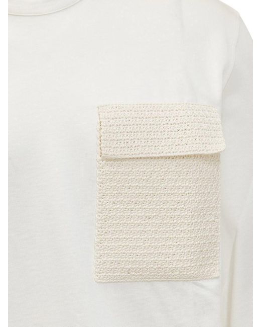Jil Sander White Jersey With Pocket for men