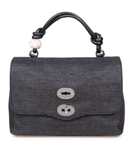 Zanellato Black Raffia Bag That Can Be Carried By Hand Or Over The Shoulder