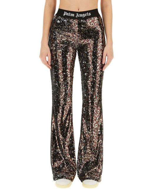 Palm Angels Brown Pant With Sequins
