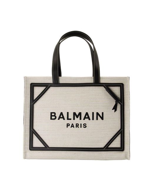 Balmain Natural B-Army Medium Shopper Bag