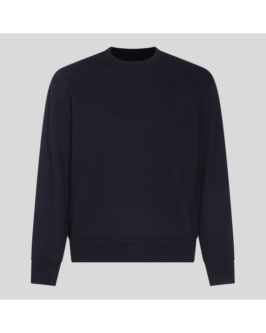 C P Company Blue Dark Cotton Sweatshirt for men