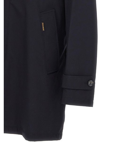 Moorer Blue Trench Coat 'Vittor-Kn' for men