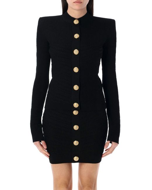 Balmain Black Knit Cardigan With Buttons
