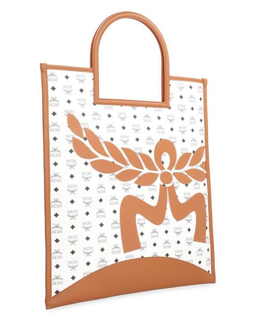MCM White X-Large Aren Tote
