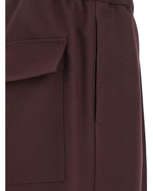 Jil Sander Brown Bordeaux Pants With Elastic Waist for men