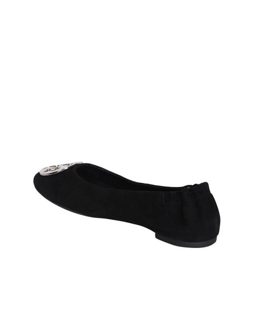 Tory Burch Black Claire Suede Ballet Flats