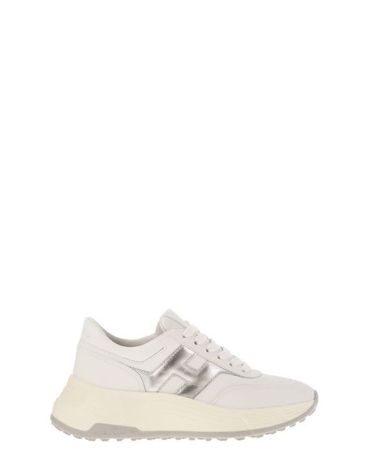 Hogan White Hi-Fi Trainers With Side H