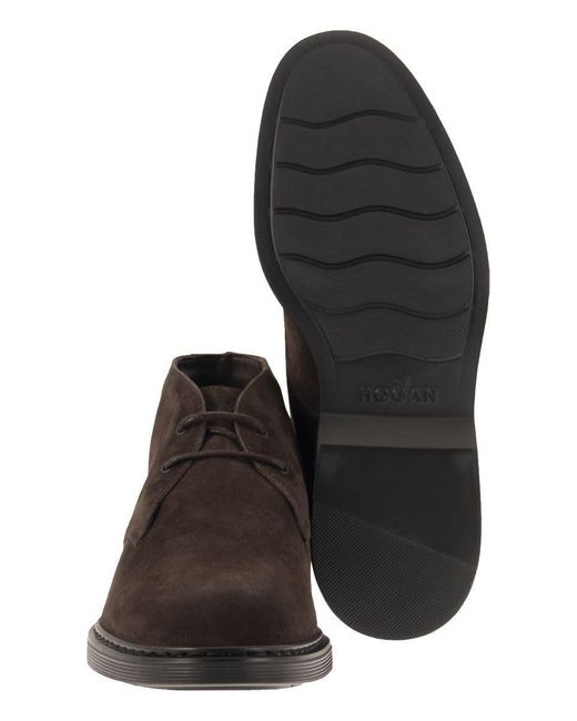 Hogan Brown H576 Ankle Boots for men