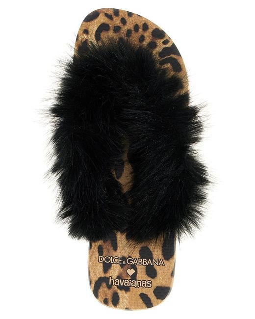 Havaianas Black X Dolce&Gabbana 'Fauxf' Sandals