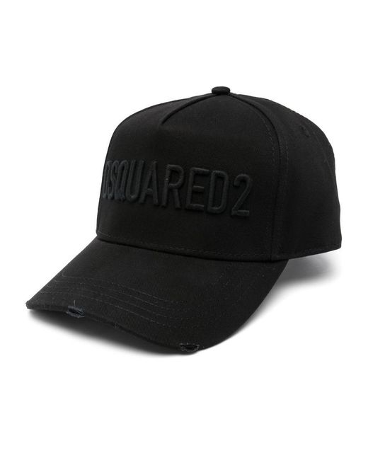 DSquared² Black Baseball Cap With Front Logo for men