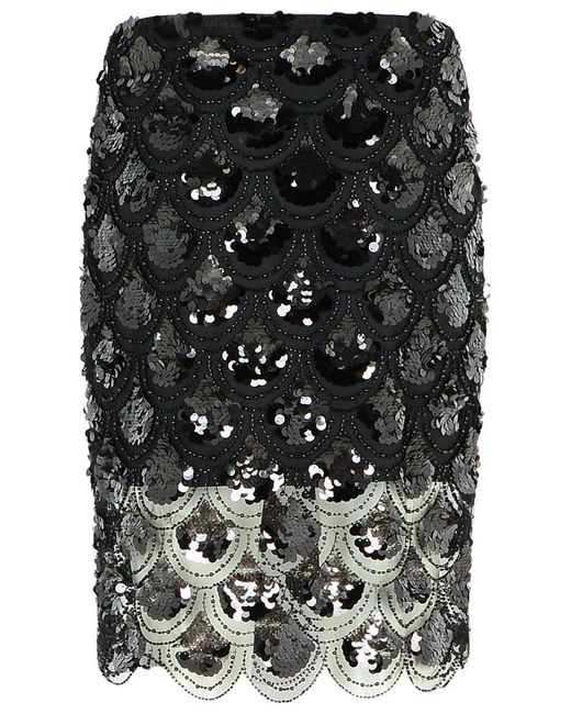 ROTATE BIRGER CHRISTENSEN Black 'Sequin' Polyester Skirt
