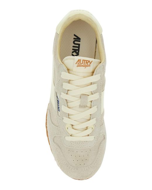 Autry White 'Windspin Low' Sneaker With Logo On The Side And On The Heel