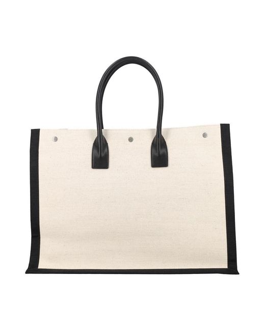 Saint Laurent Natural Rive Gauche Large Tote Bag for men