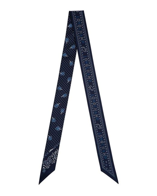 Longchamp Blue Scarf With All-Over Bandana Print