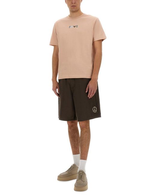 Emporio Armani Brown Drawstring Bermuda Shorts for men