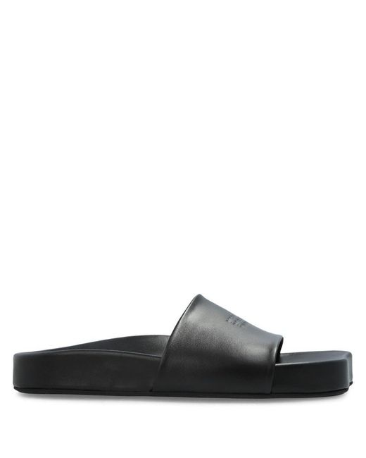 MM6 by Maison Martin Margiela White Logo Pool Slides for men