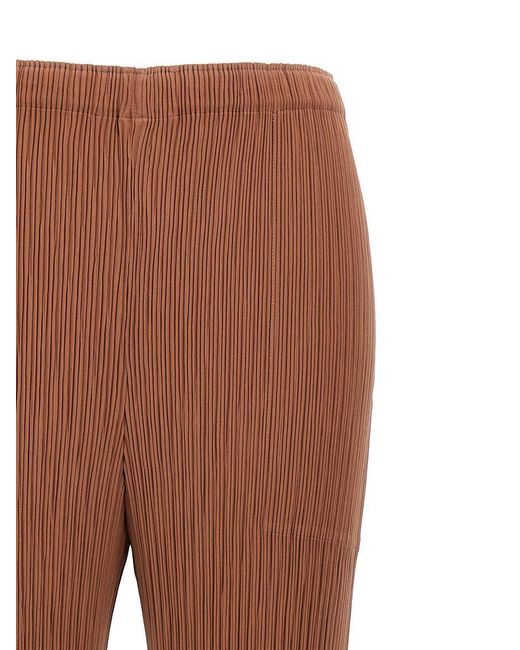 Issey Miyake Brown 'Hatching Pleats' Pants