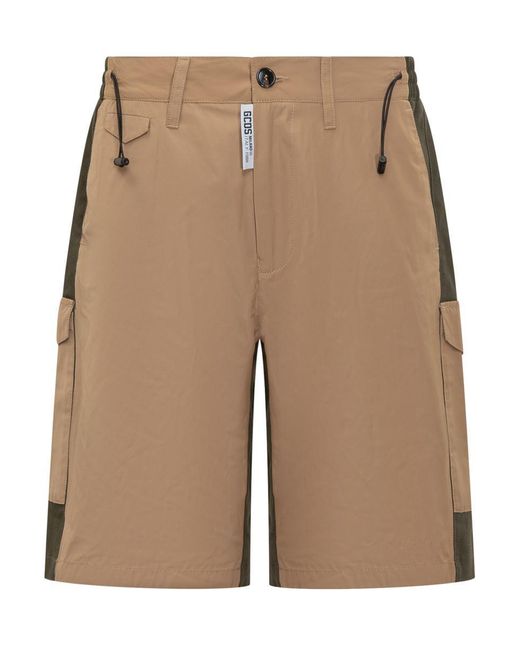 Gcds Natural Drawstring Bermuda Shorts for men