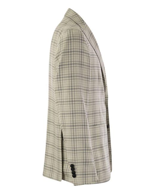 Tagliatore Gray Check Pattern Jacket for men
