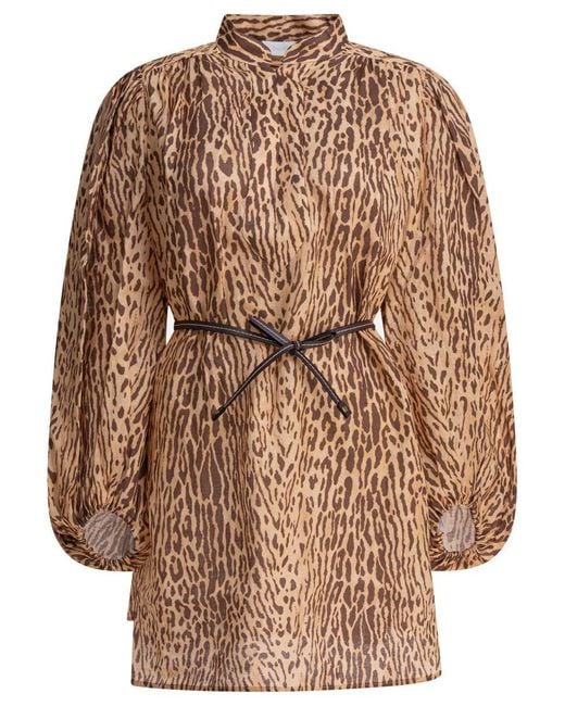 Zimmermann Brown Cascadian Tunic Dress
