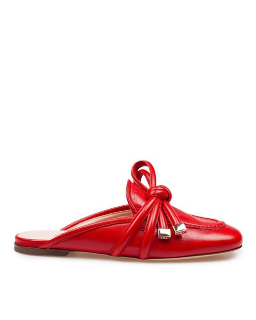 Agl Attilio Giusti Leombruni Red Leather Mules