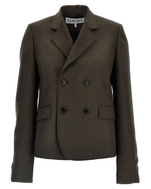 Loewe Black Wool Double-Breasted Jacket