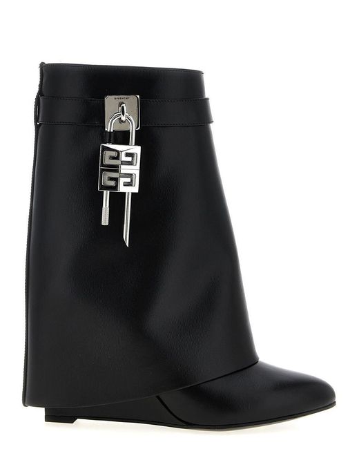 Givenchy Black Shark Lock Leather Boots