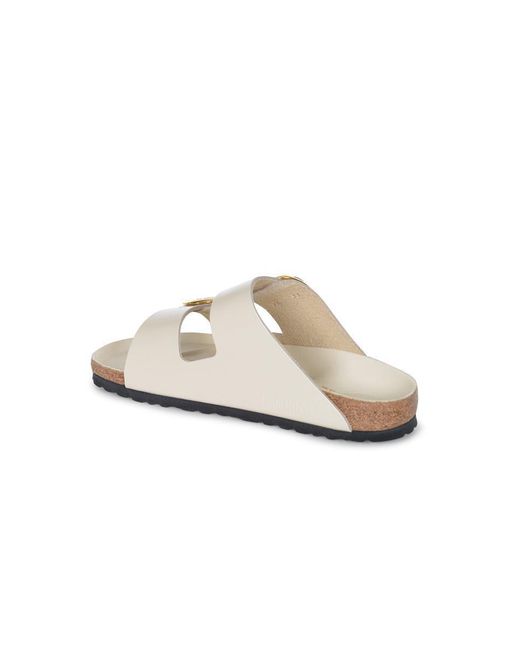 Birkenstock White 'Arizona Big Buckle' Slippers