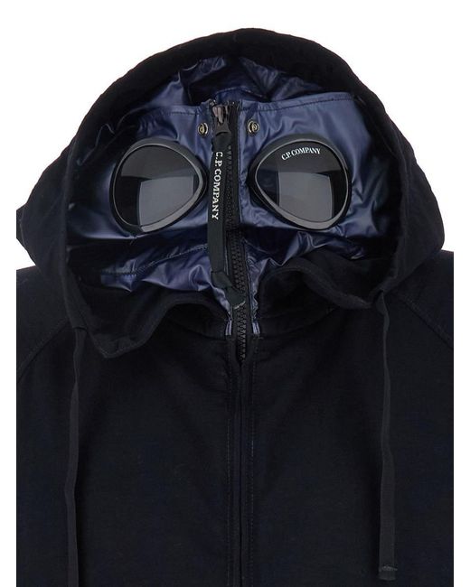 C P Company Blue Jacket With Explorer Hood And Adjustable Drawstring Waist for men