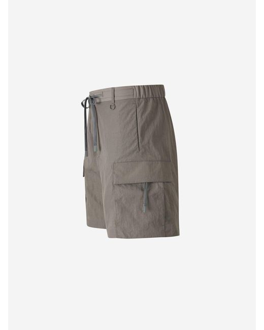 Herno Gray Tech-Crincle Bermuda Shorts for men