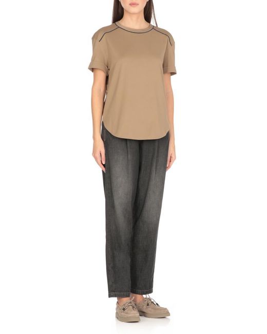 Brunello Cucinelli Natural T-Shirts And Polos