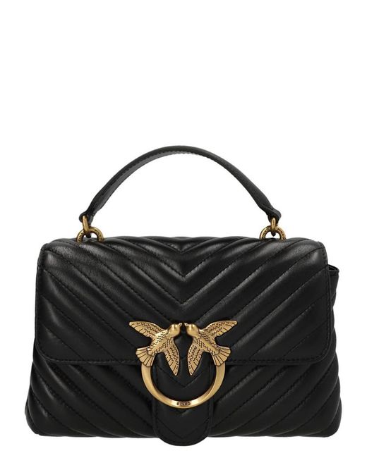 Pinko Black 'big Lady Love Bag Puff Chevron' Hand Bag