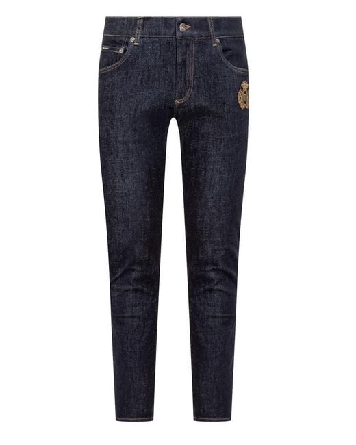 Dolce & Gabbana Blue Jeans With Logo for men