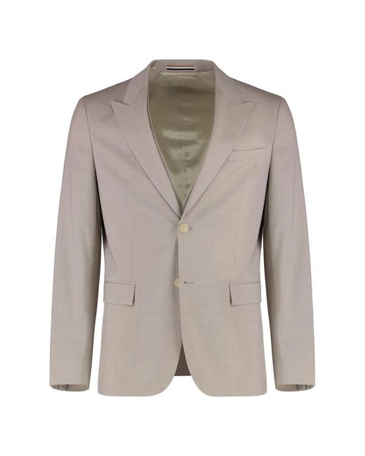 Boss Gray Houston Stretch Wool Three-Pieces Suit for men