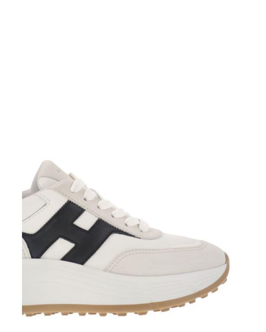 Hogan White Hi-Fi Trainers With Side H